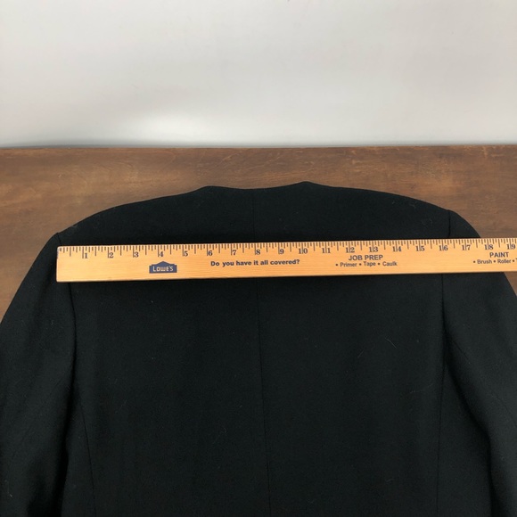 80’s does 40s Vintage Wasp Waist Black Blazer Jacket 100% Wool - Picture 10 of 15